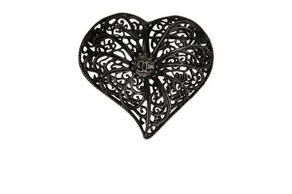 Chanel 2015 CC Heart Brooch, front view