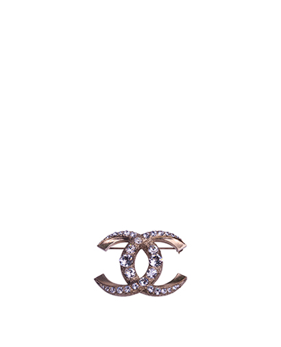 Chanel CC Crystal Brooch, front view