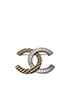 Chanel Crystal Quilted CC Brooch, front view