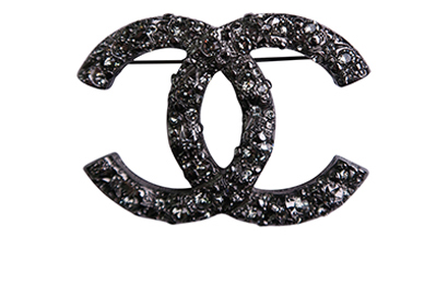 Chanel CC Crystal Brooch, front view