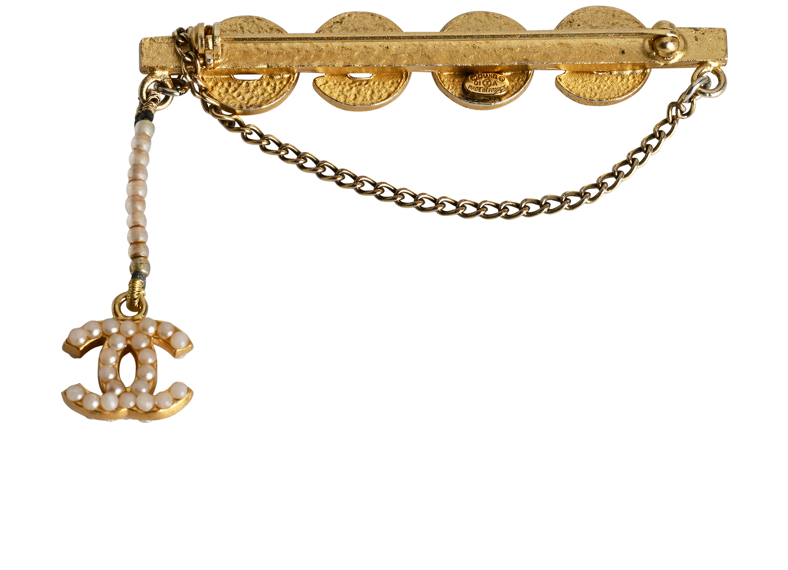 Chanel CC Coco Brooch, &pound;350, Jewellery, Gold, Brass, Back view