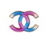 Chanel A17P Multicolour CC Brooch, front view