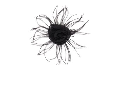 Chanel Camellia Feathered Brooch, front view