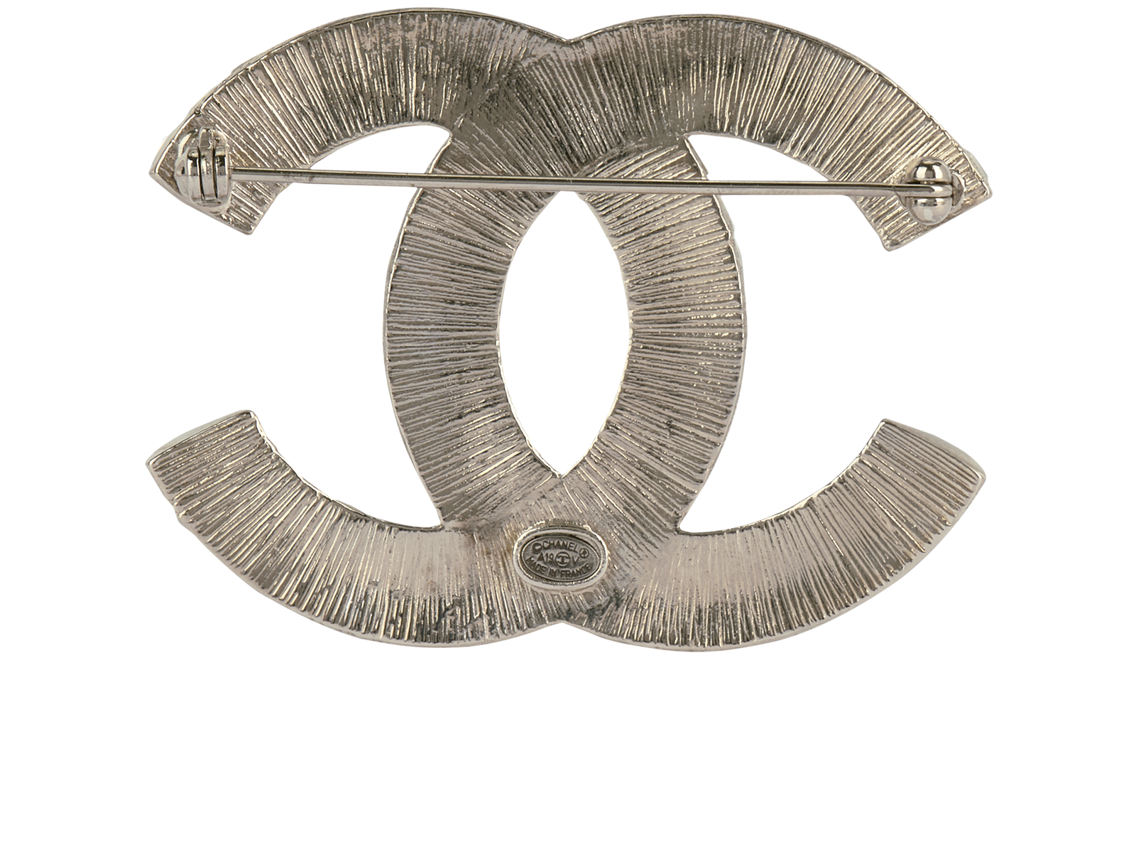 Chanel A19V CC Diamante Brooch, &pound;350, Accessories, Silver, Brass, Back view