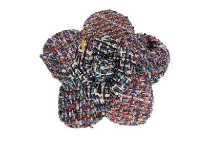 Chanel 17P Tweed Camellia Brooch, front view