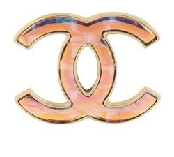 Chanel B14K CC Brooch, Brass, Gold/Multi, MII, DB, 3*