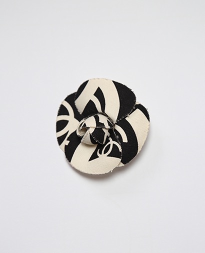 Chanel Camellia Brooch, &pound;110, Jewellery, Gold, Fabric, Front view