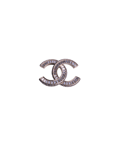 Chanel Crystal CC Baguette Brooch, front view