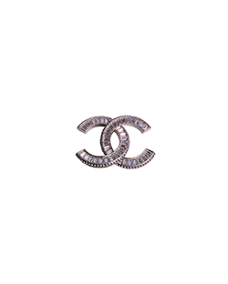 Chanel Crystal CC Baguette Brooch, Goldtone, 06CCP