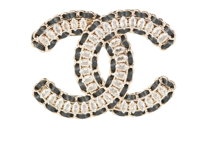 Chanel Crystal CC Brooch, front view