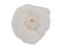 Chanel Camellia Brooch, Fabric, White, MIF, 3*