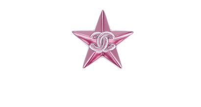 Chanel CC Star Brooch, &pound;275, Accessories, Pink, Acetate, Front view