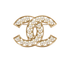 Chanel CC Faux Pearl Brooch, front view