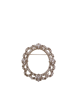 Chanel Cameo Frame Brooch, Crystal/Metal, Champagne, B15-A (2015), 3*