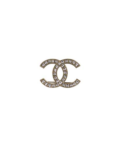 Chanel Crystal CC Brooch, front view