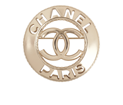 Chanel CC Logo Brooch, front view