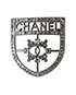 Chanel CC Shield Brooch, front view