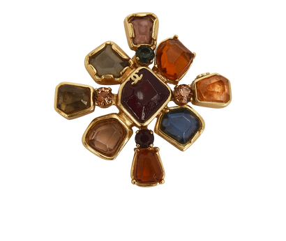 Chanel Gripoix Multi Stone Brooch, front view