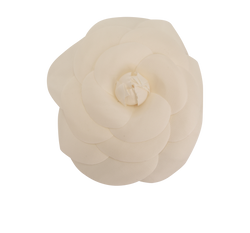 Chanel XL Camellia Brooch, Silk, Cream, MIF, 3*