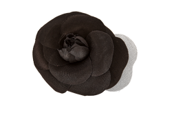 Chanel Camellia Brooch, Silk/ Organza, Black, MIF, 3*