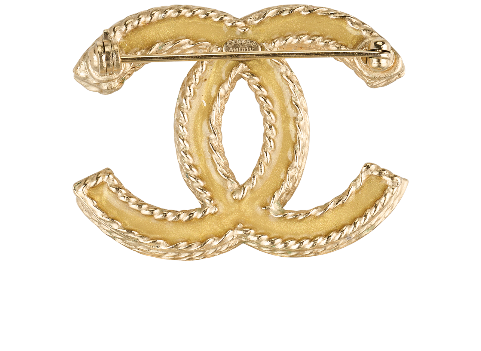 Chanel A16V CC Brooch, &pound;595, Jewellery, Gold, Brass, Back view