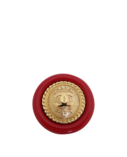 Chanel CC Round Brooch, front view