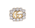 Gucci Double G Crystal Brooch, front view