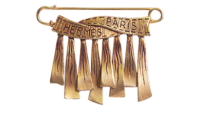 Hermes Ribbon Pin Brooch, front view