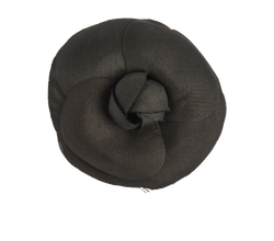 Chanel Floral Brooch, Satin, Black, MIF, B, 3*