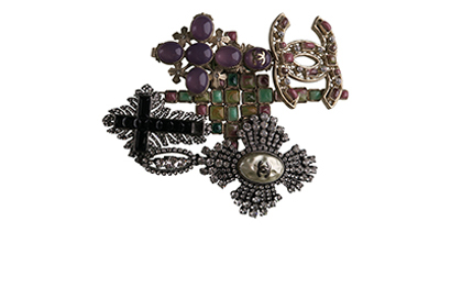 Gripoix Multi Cross Brooch, front view