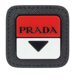 Prada Square Logo Pin, Enamble, Red/Black, B, 3*