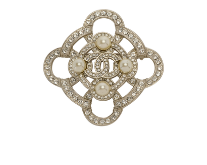 Chanel 15C Crystal CC Brooch, front view