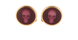 Alexander Mcqueen Skull Cuff Links, Brass, Purple, DB, 3*