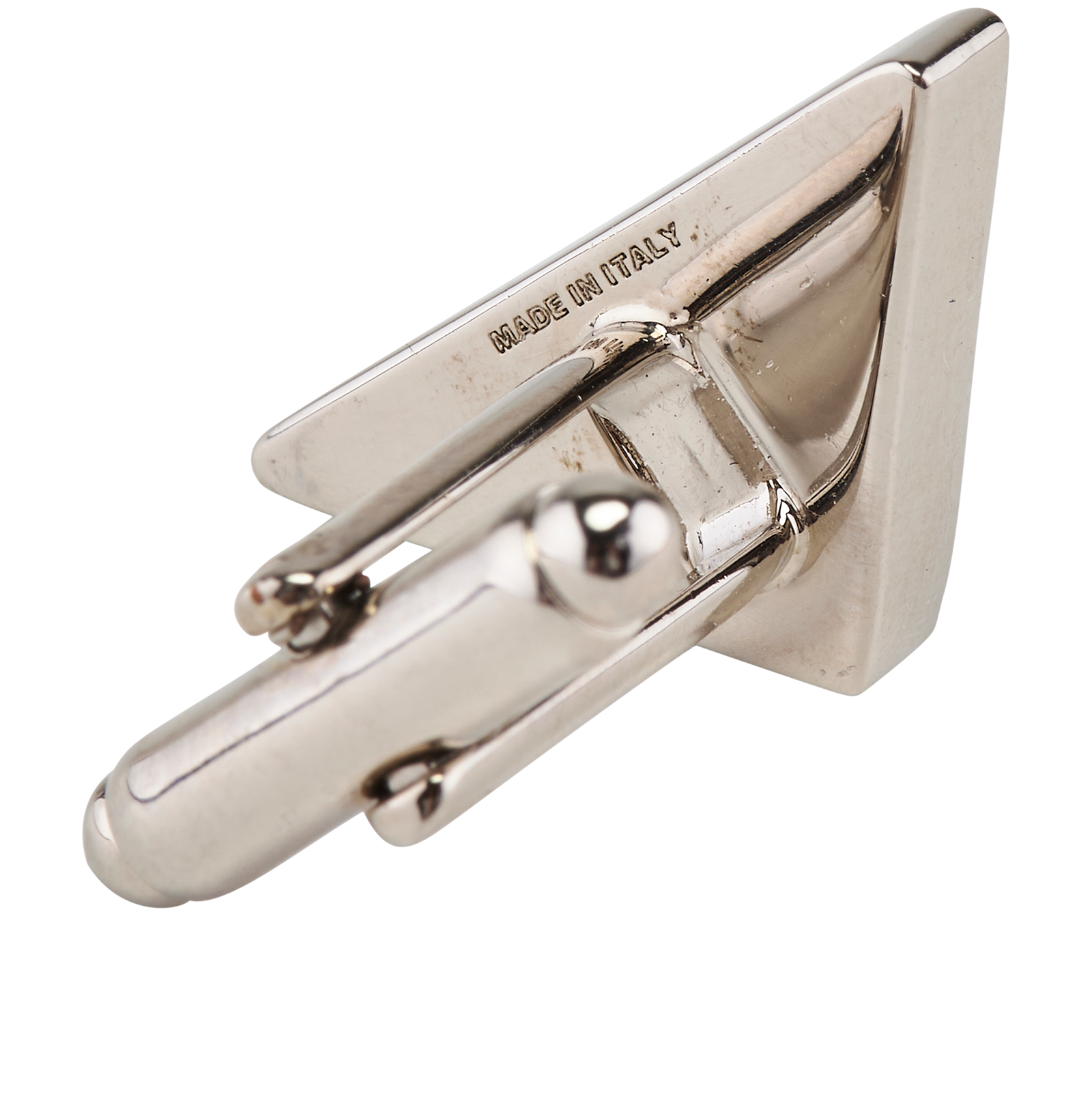 Prada Diamanté Triangle Logo Cufflinks, &pound;250, Jewellery, Silver, Brass, Other view