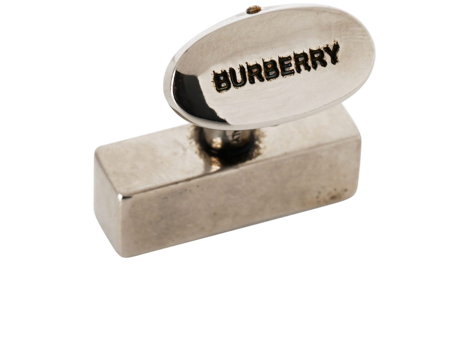 Burberry Logo Cufflinks, &pound;110, Jewellery, Silver, Stainless Steel, Other view