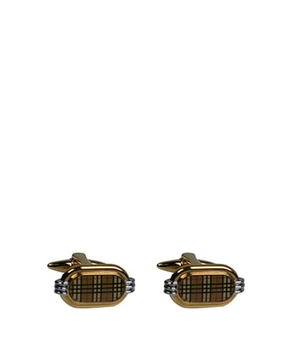 Burberrys Check Cufflinks, front view