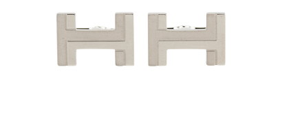 Hermes H Au Carre Cufflinks, &pound;250, Jewellery, Grey/Silver, Brass, Front view