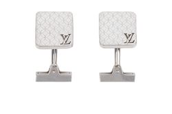 Auth LOUIS VUITTON Stainless Steel Champs Elysees Cufflinks Cuffs #9318