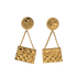 Chanel 93P Vintage Classic Flap Earrings, £495, Jewellery, Gold, Brass, Front view