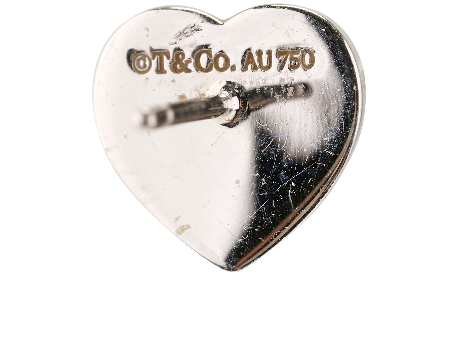 Tiffany & Co RTT Heart Diamond Studs, &pound;750, Jewellery, Silver, White Gold, Other view