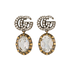Gucci Crystal Drop Earrings, &pound;250, Jewellery, Gold, Brass, Front view
