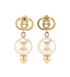 Gucci Crystal And Pearl Earrings, &pound;220, Jewellery, Gold, Brass, Back view