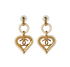 Chanel 22 Heart Earrings, &pound;620, Jewellery, Gold/White, Acetate/Brass, Front view