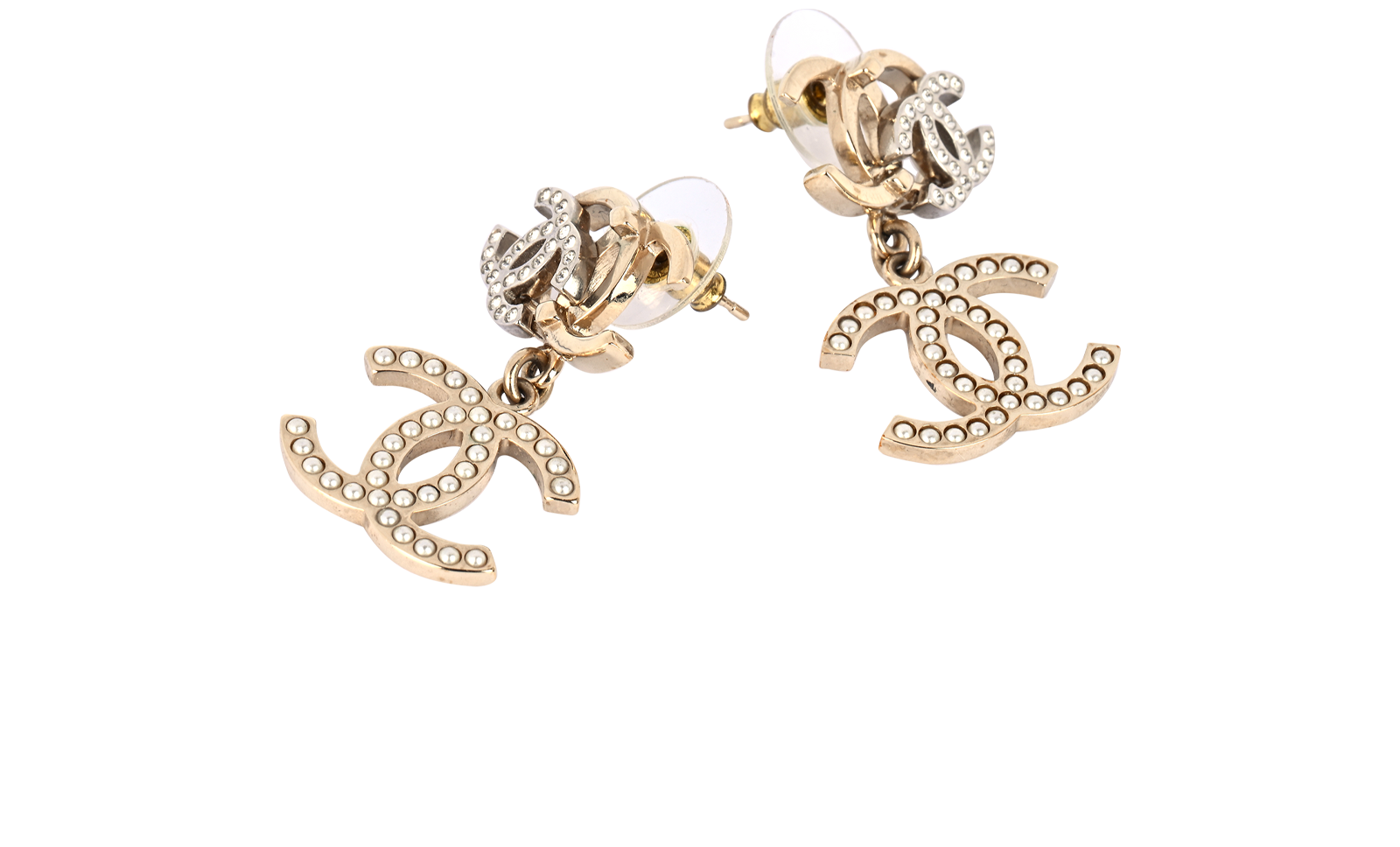 Chanel B21A CC Drop Earrings, &pound;695, Jewellery, Gold, Brass, Other view