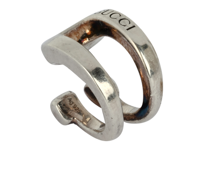 Gucci Stirrup Wrapped Horsebit Ear Cuff, &pound;150, Jewellery, Silver, Silver, Front view