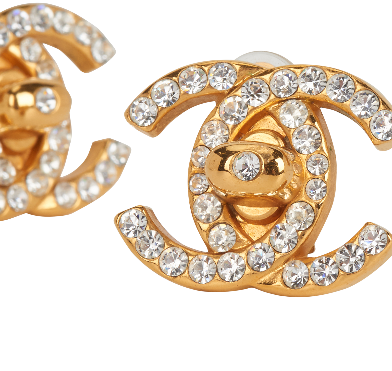 Chanel 96A CC Turnlock Clip On Earrings, &pound;595, Jewellery, Gold, Brass, Other view