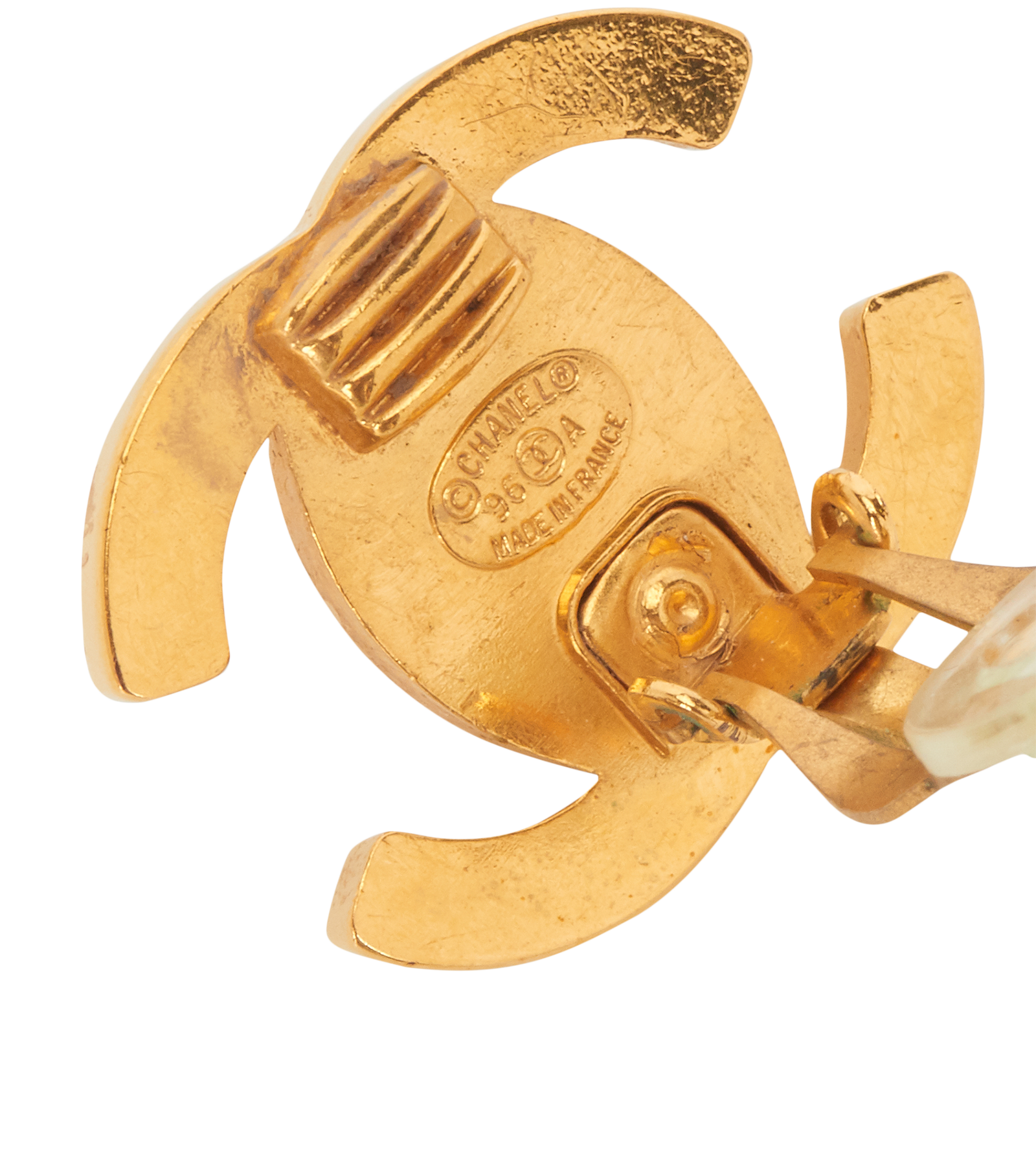 Chanel 96A CC Turnlock Clip On Earrings, &pound;595, Jewellery, Gold, Brass, Other view
