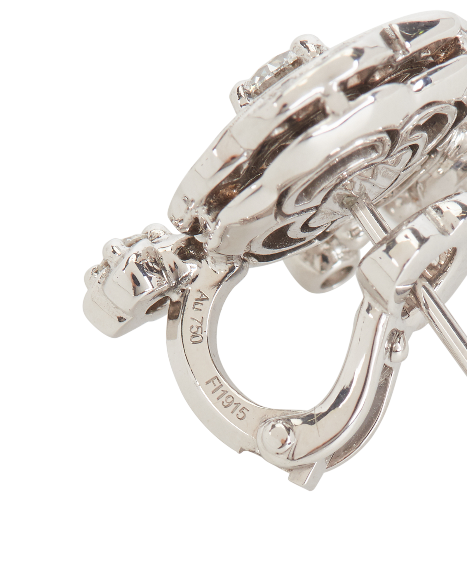 Chanel Bouton De Camelia Earrings, &pound;8,500, Jewellery, Silver, White Gold, Other view