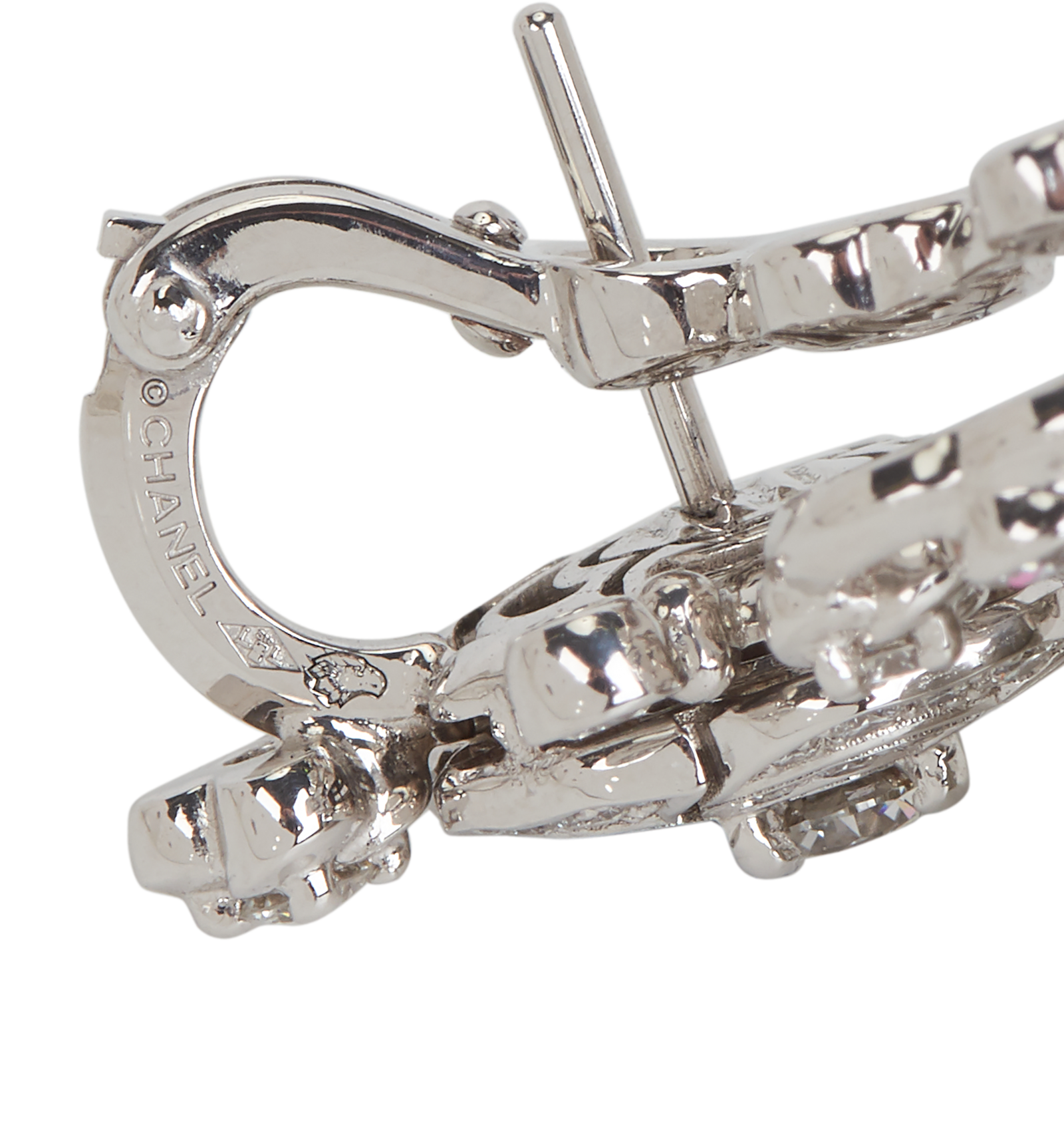 Chanel Bouton De Camelia Earrings, &pound;8,500, Jewellery, Silver, White Gold, Other view