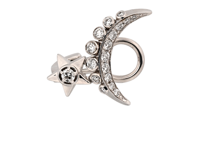 Chanel Comète Lune Single Earring, &pound;2,100, Jewellery, Silver, White Gold, Front view